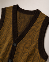 Solid Knit Sweater Vest — Coffee-Brown