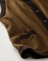 Solid Knit Sweater Vest — Coffee-Brown
