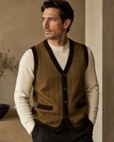 Solid Knit Sweater Vest — Coffee-Brown