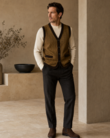Solid Knit Sweater Vest — Coffee-Brown