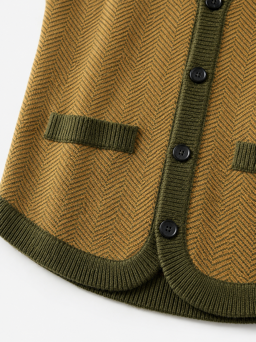 Solid Knit Sweater Vest — Olive-Brown