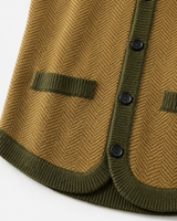 Solid Knit Sweater Vest — Olive-Brown
