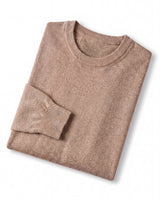 Solid Crew Neck Sweater — Brown