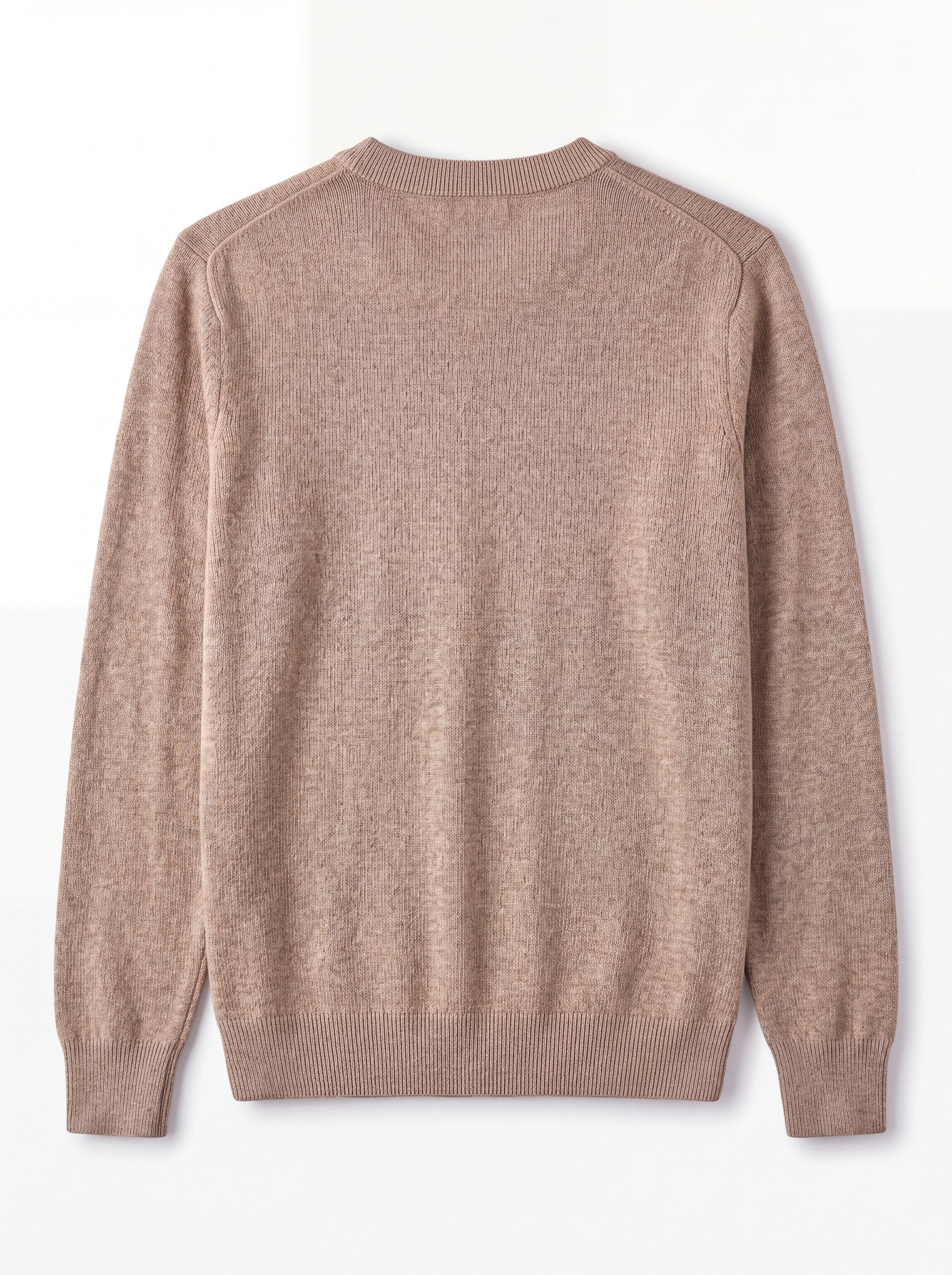 Solid Crew Neck Sweater — Brown