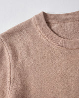 Solid Crew Neck Sweater — Brown