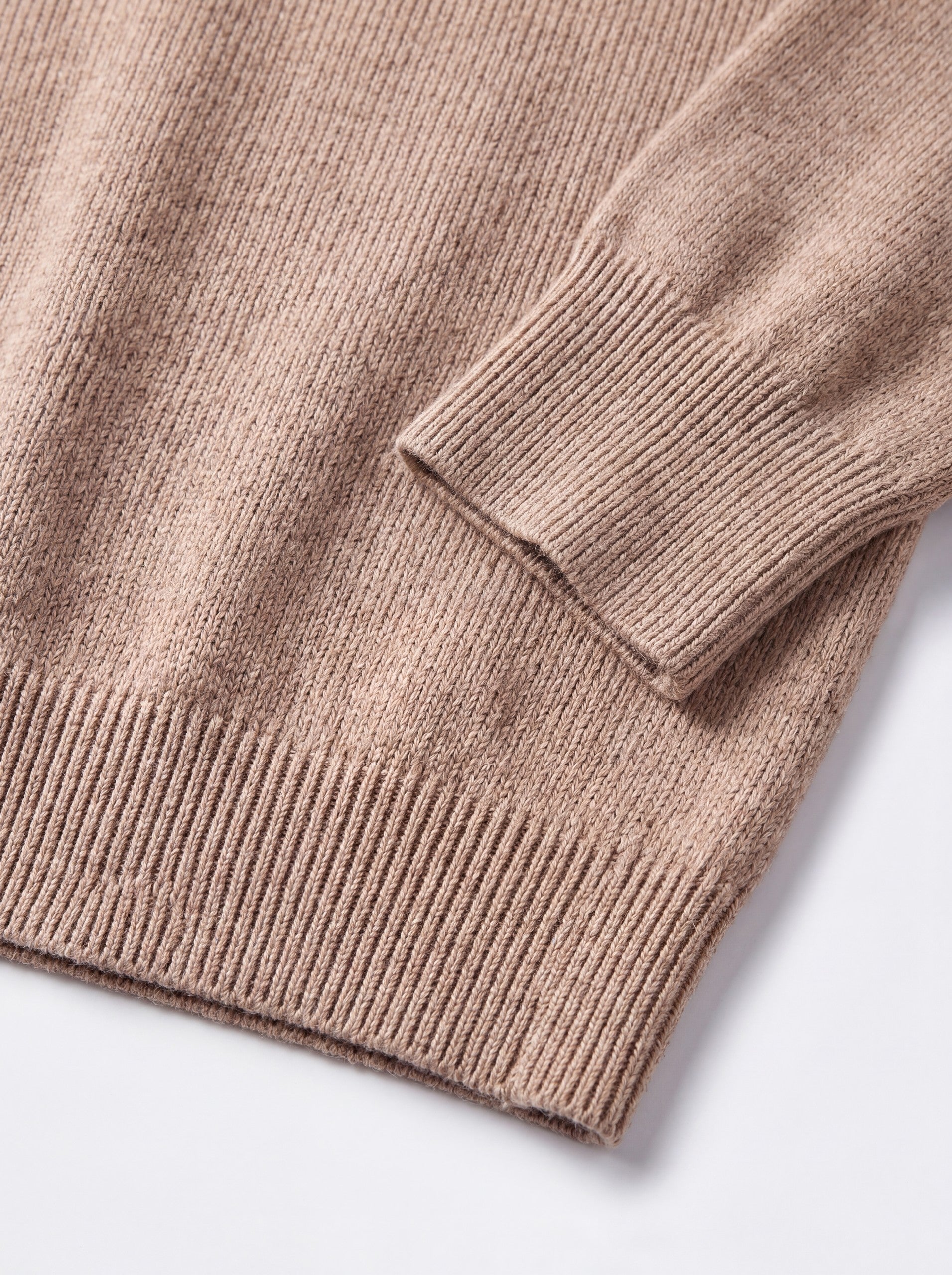 Solid Crew Neck Sweater — Brown