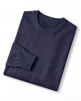 Solid Crew Neck Sweater — Dark Blue