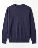 Solid Crew Neck Sweater — Dark Blue