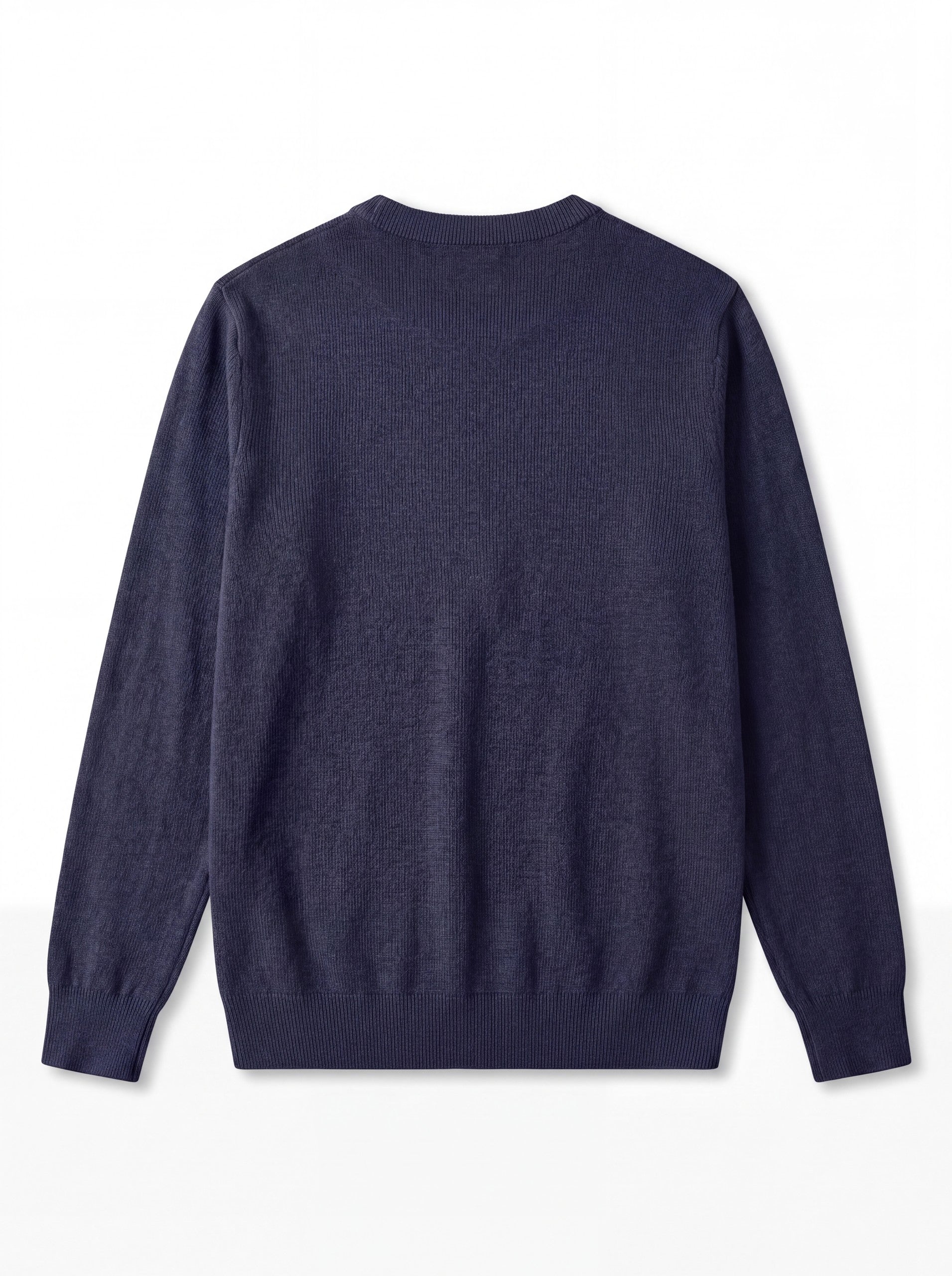 Solid Crew Neck Sweater — Dark Blue