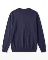 Solid Crew Neck Sweater — Dark Blue