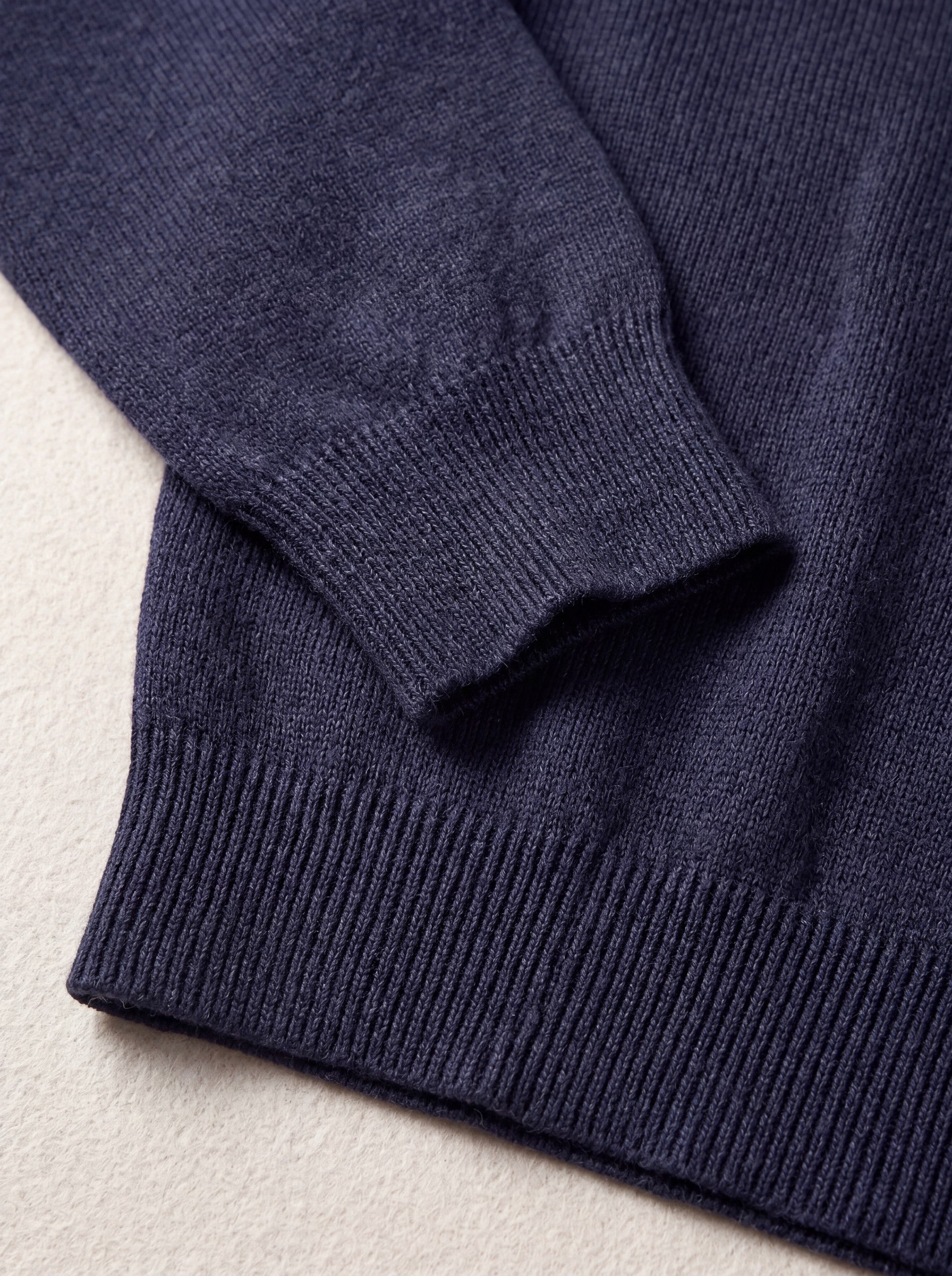 Solid Crew Neck Sweater — Dark Blue