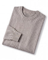 Solid Crew Neck Sweater — Light grey