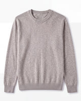 Solid Crew Neck Sweater — Light grey