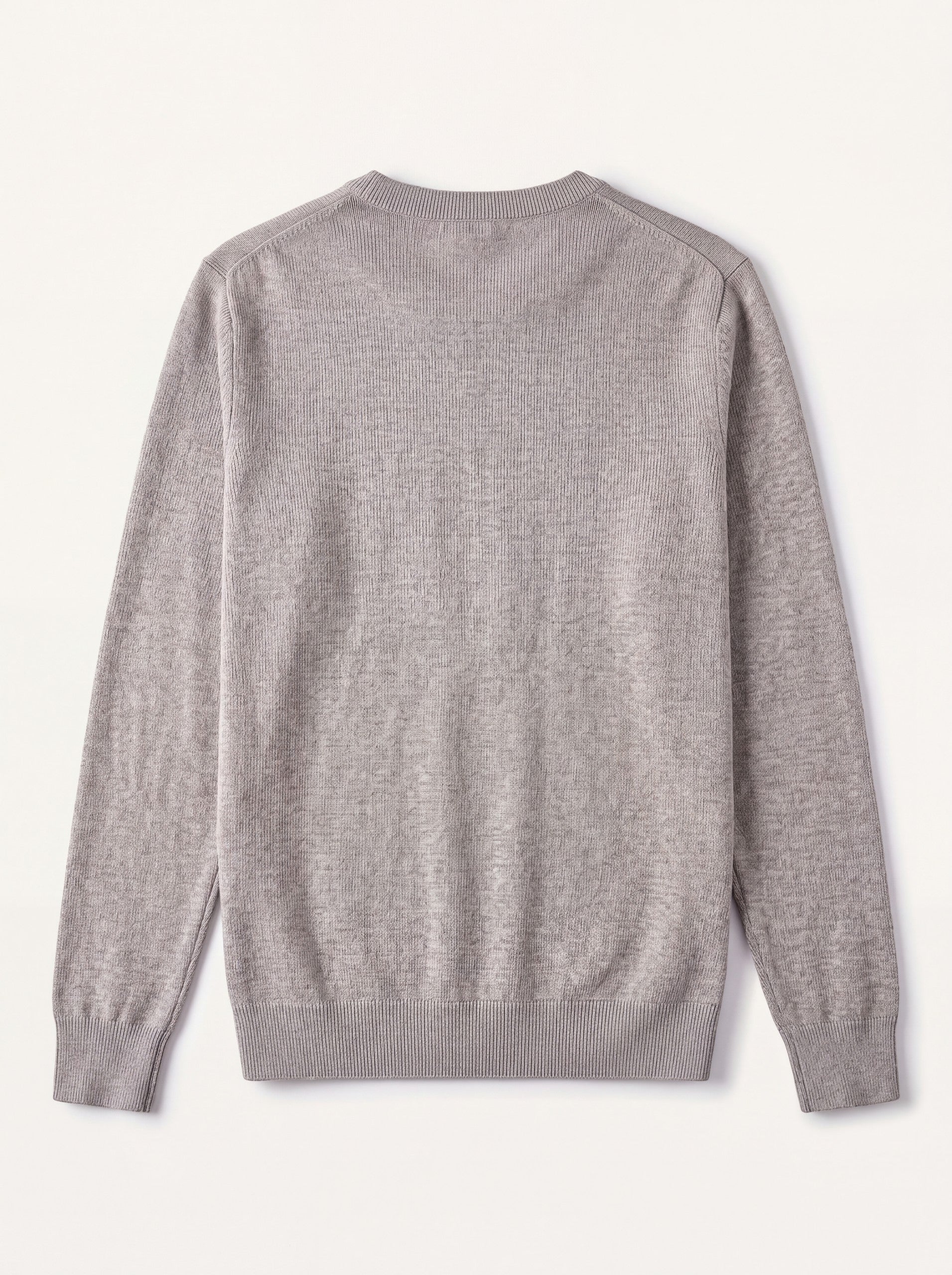 Solid Crew Neck Sweater — Light grey