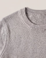 Solid Crew Neck Sweater — Light grey