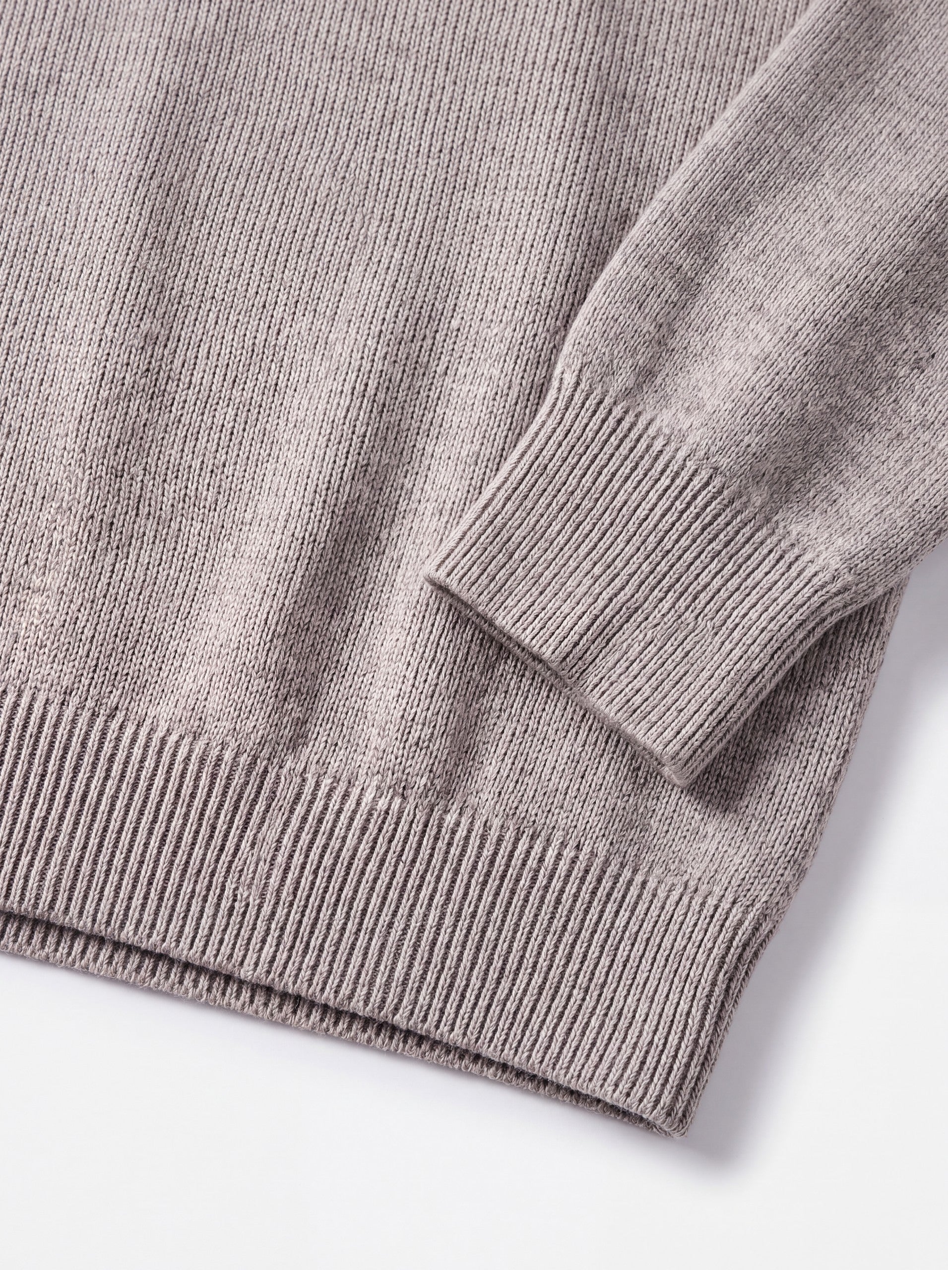 Solid Crew Neck Sweater — Light grey