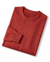 Solid Crew Neck Sweater — Red