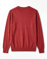 Solid Crew Neck Sweater — Red