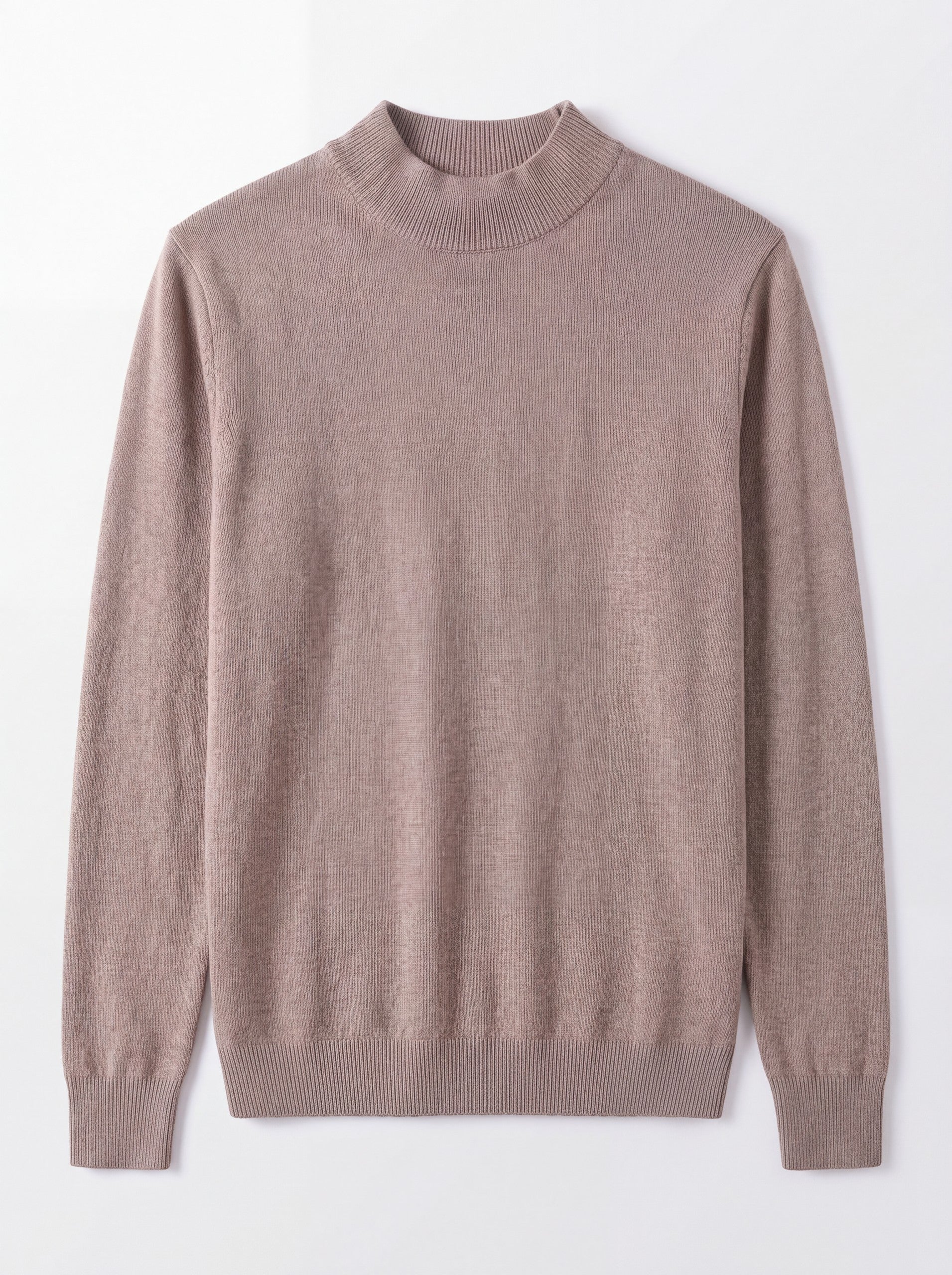 Solid Turtleneck Sweater — Brown