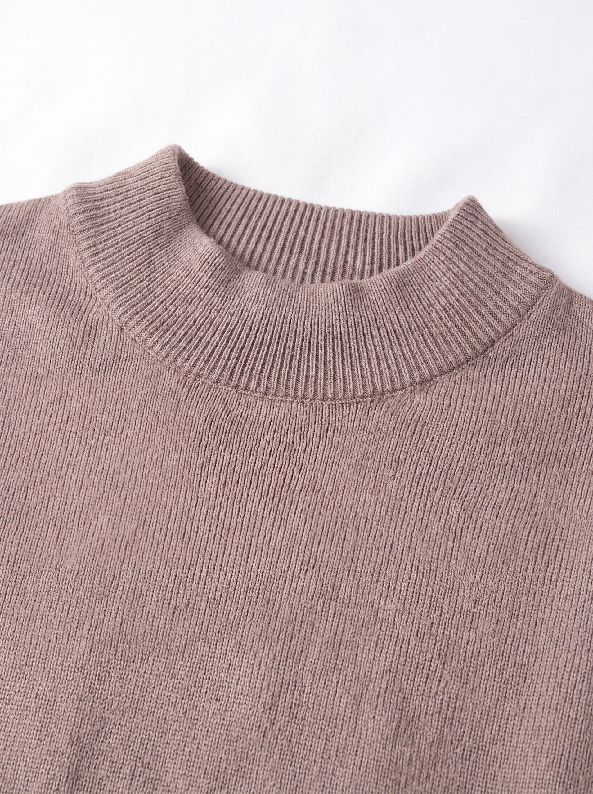Solid Turtleneck Sweater — Brown