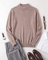 Solid Turtleneck Sweater — Brown