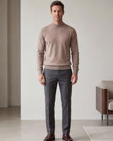 Solid Turtleneck Sweater — Brown