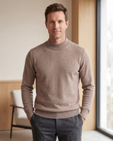 Solid Turtleneck Sweater — Brown