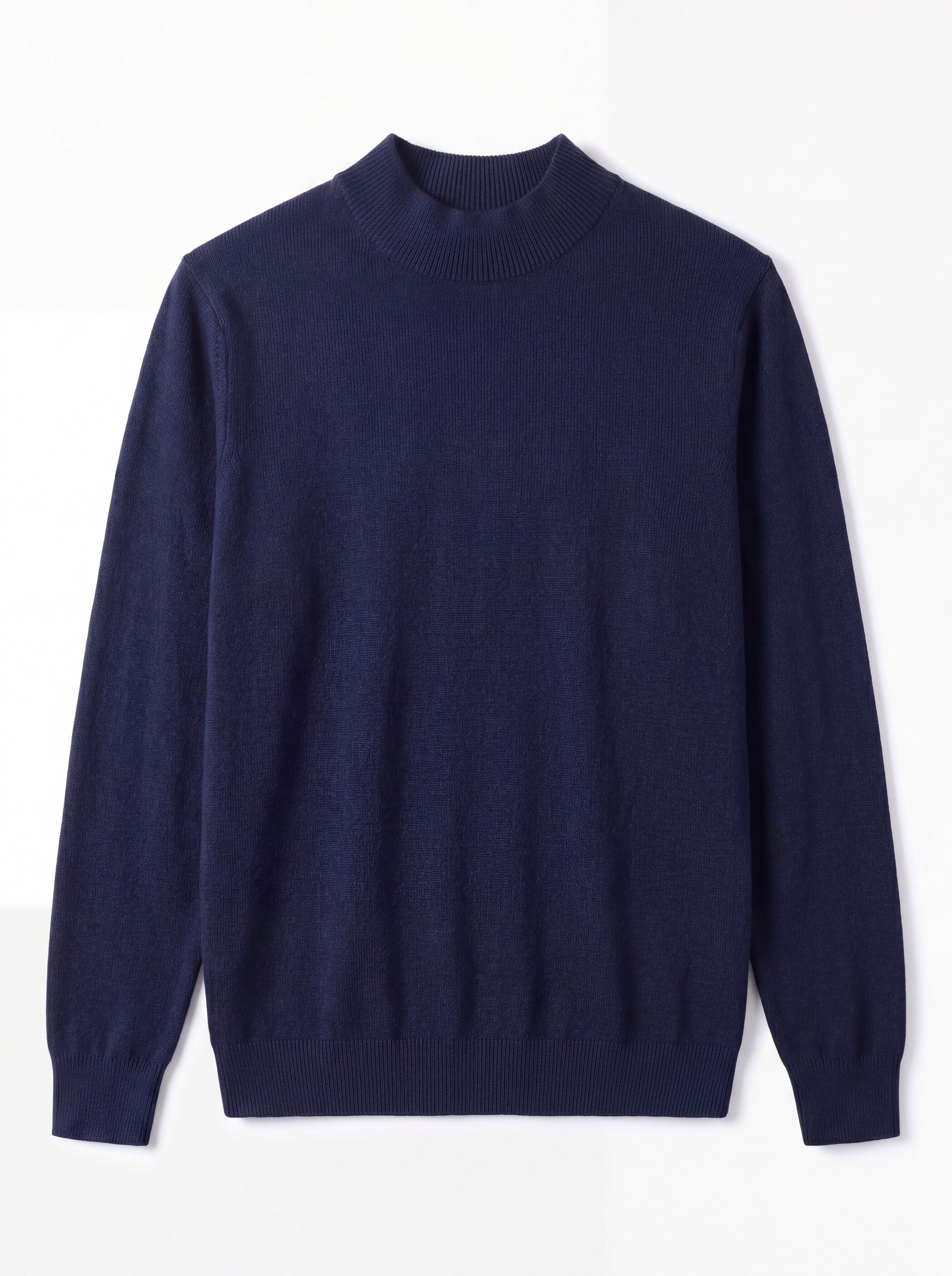 Solid Turtleneck Sweater — Dark blue