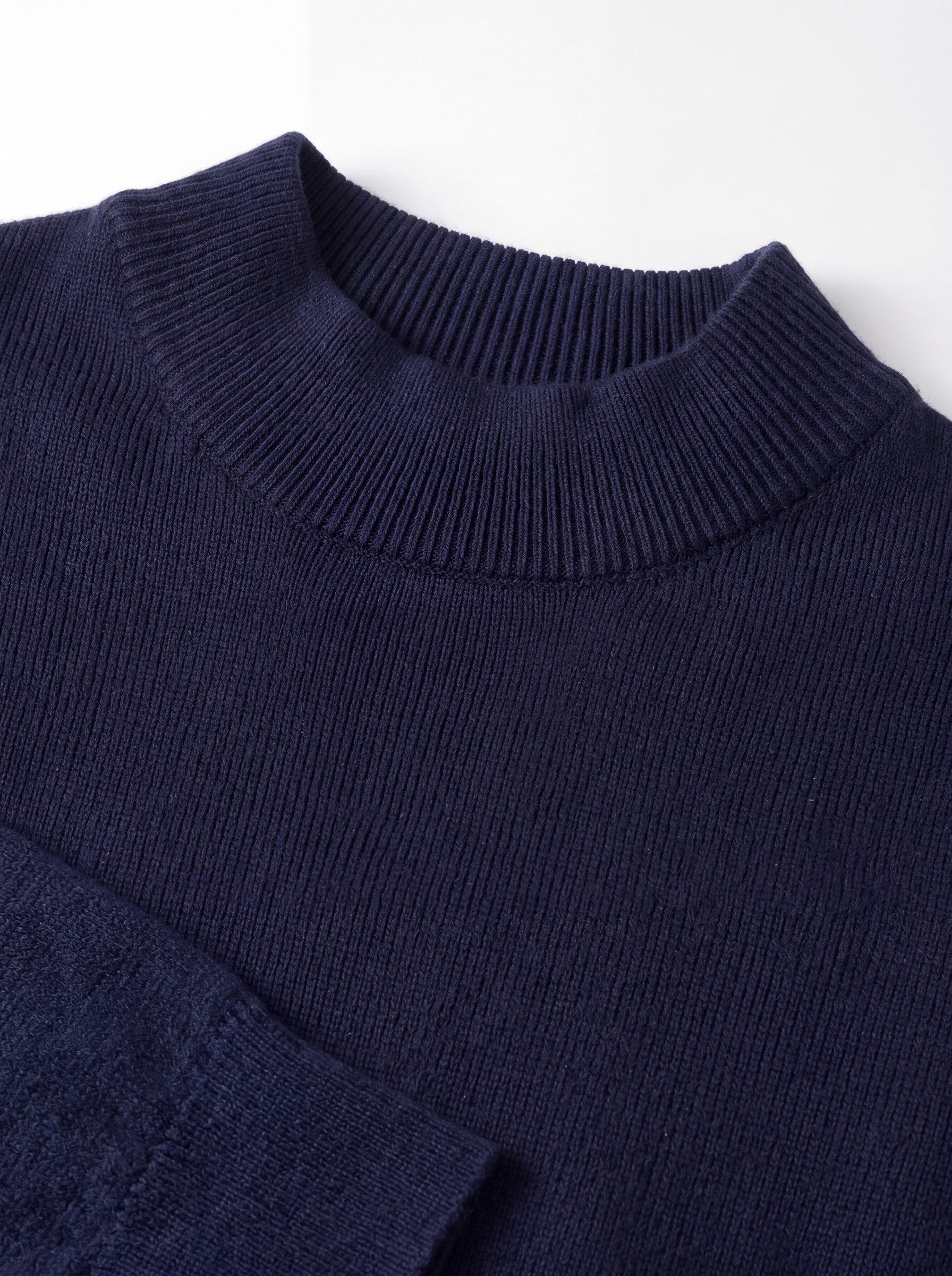 Solid Turtleneck Sweater — Dark blue