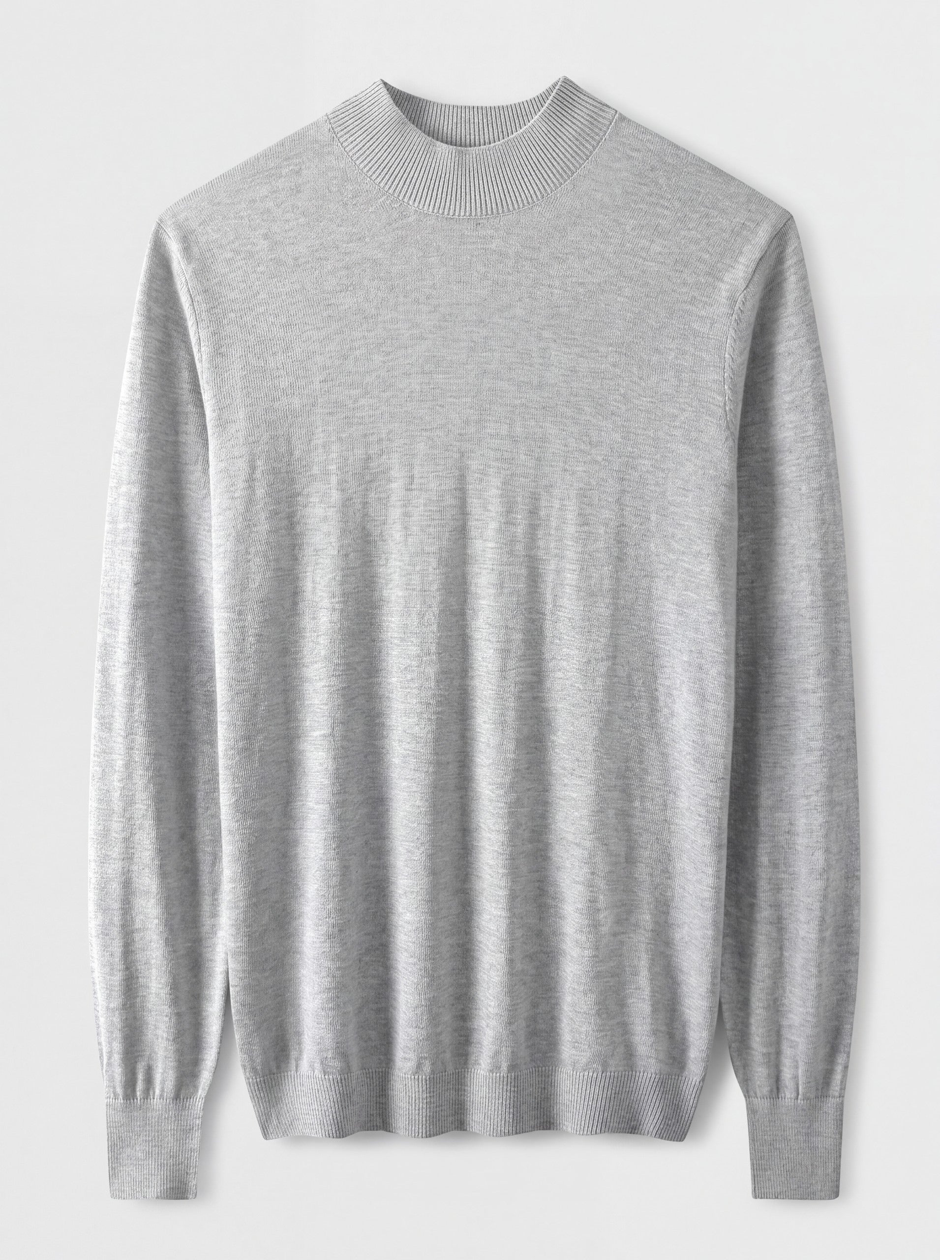 Solid Turtleneck Sweater — Light grey