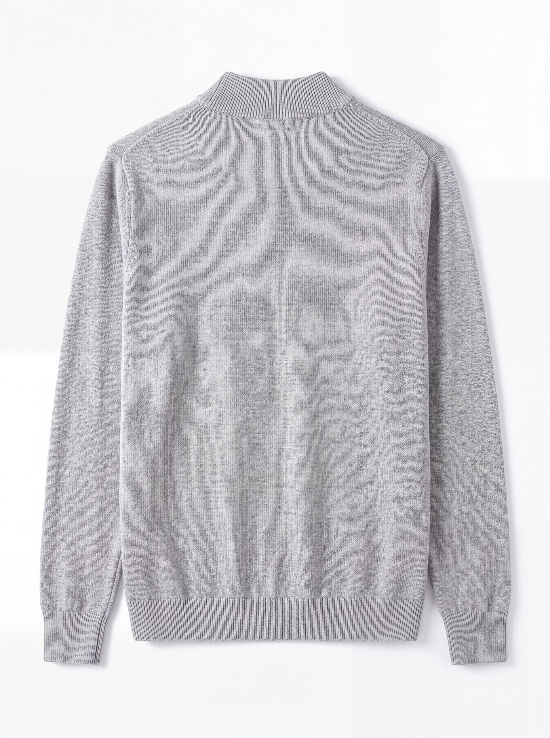 Solid Turtleneck Sweater — Light grey
