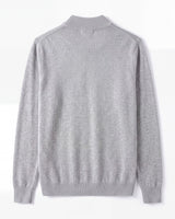 Solid Turtleneck Sweater — Light grey