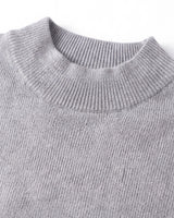 Solid Turtleneck Sweater — Light grey