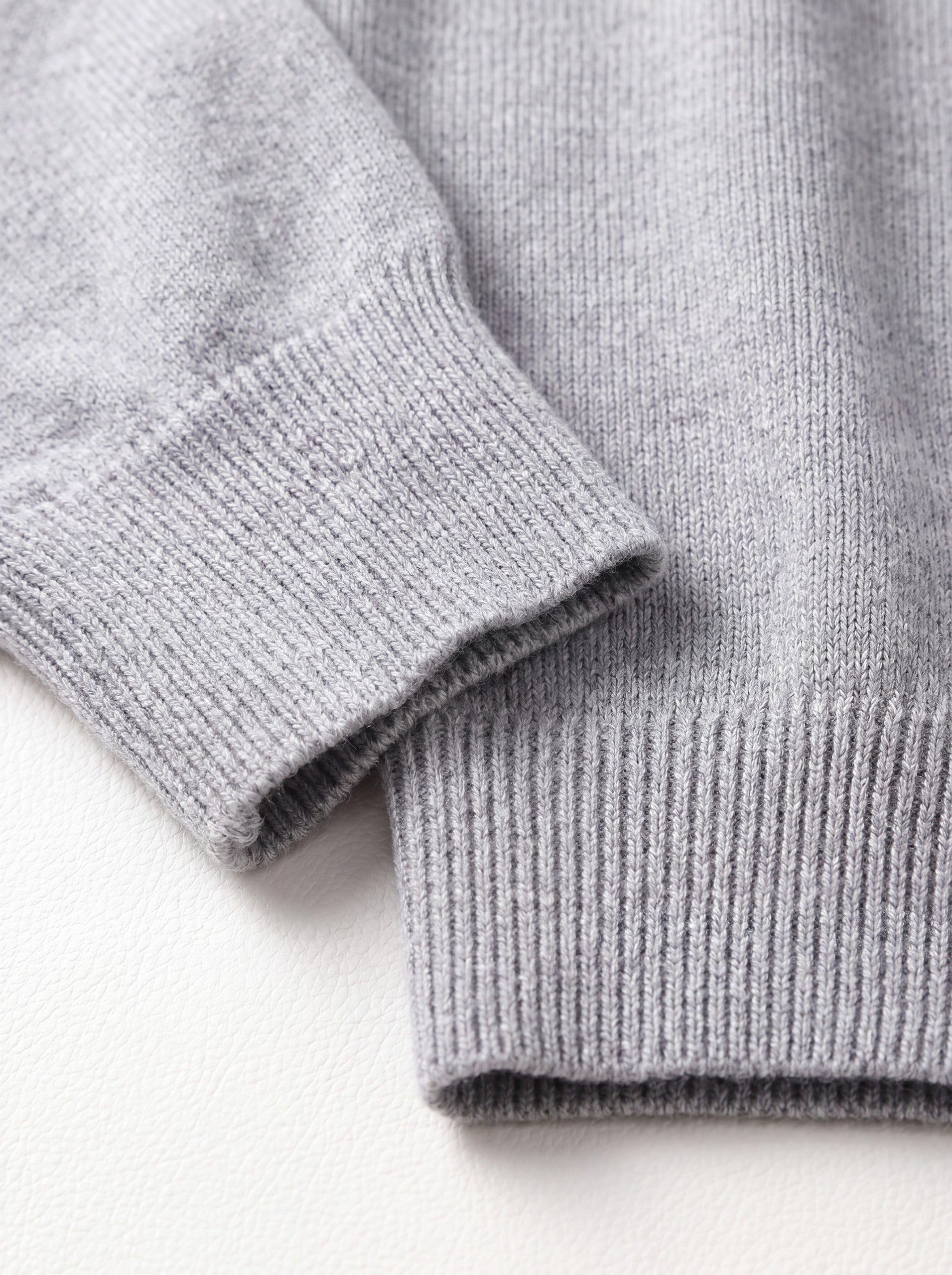 Solid Turtleneck Sweater — Light grey