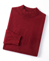 Solid Turtleneck Sweater — Red