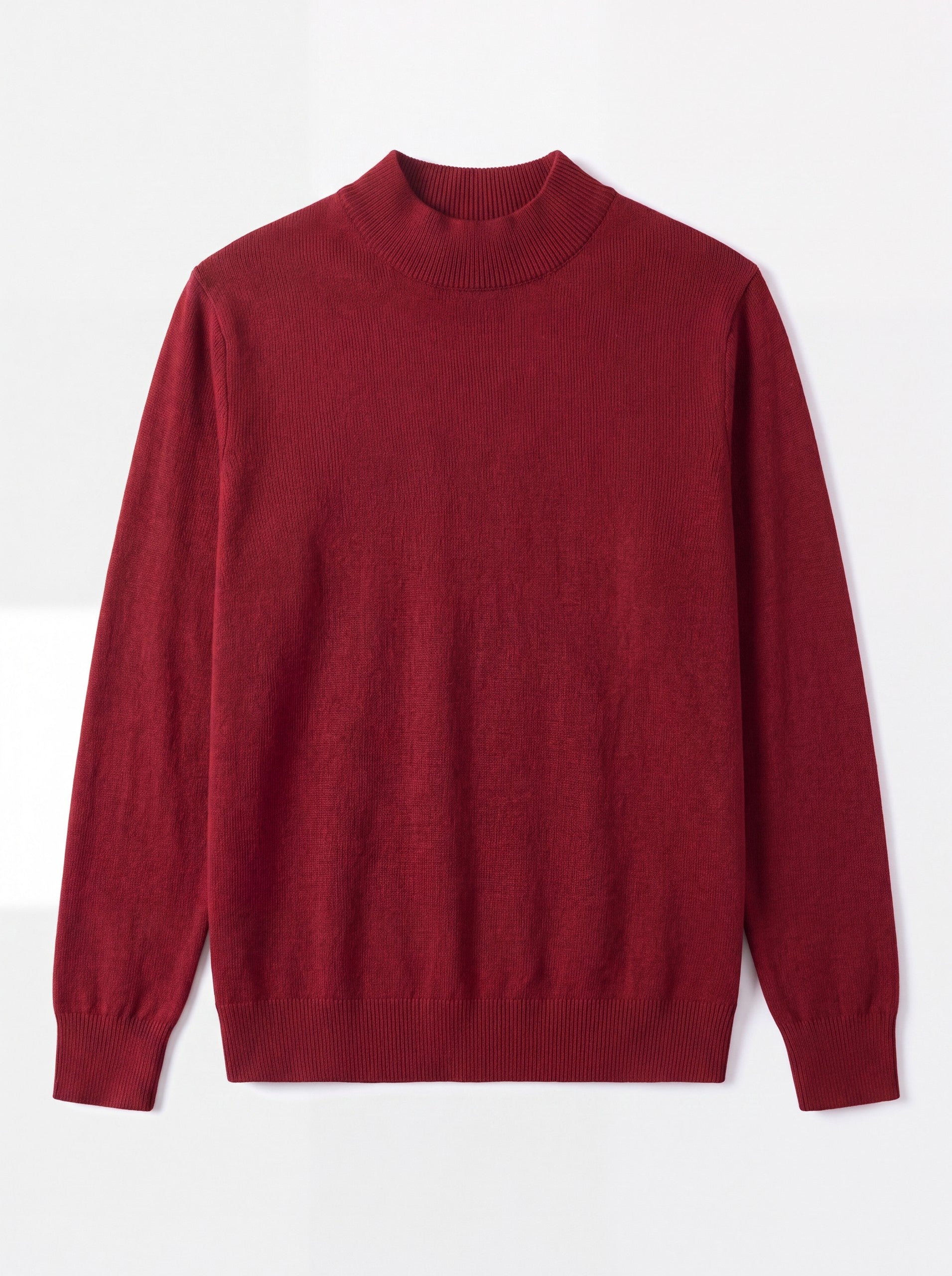Solid Turtleneck Sweater — Red