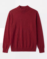 Solid Turtleneck Sweater — Red