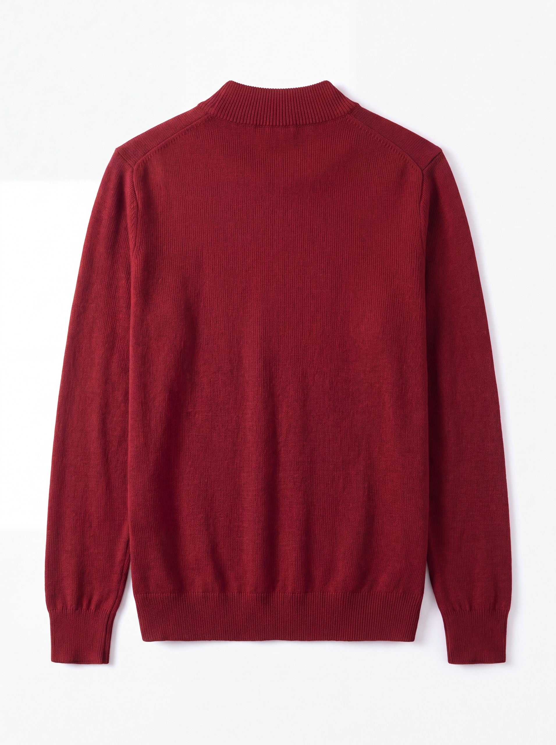 Solid Turtleneck Sweater — Red