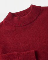 Solid Turtleneck Sweater — Red