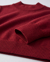 Solid Turtleneck Sweater — Red