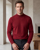 Solid Turtleneck Sweater — Red