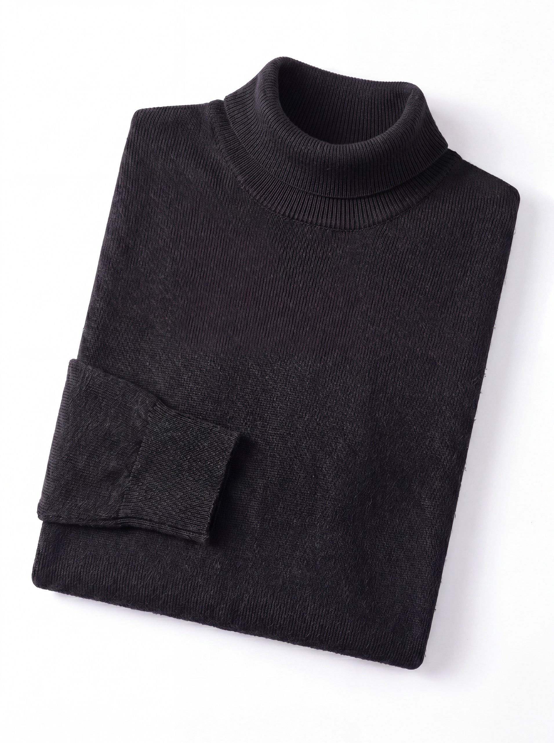 Slim Fit Turtleneck Sweater — Black