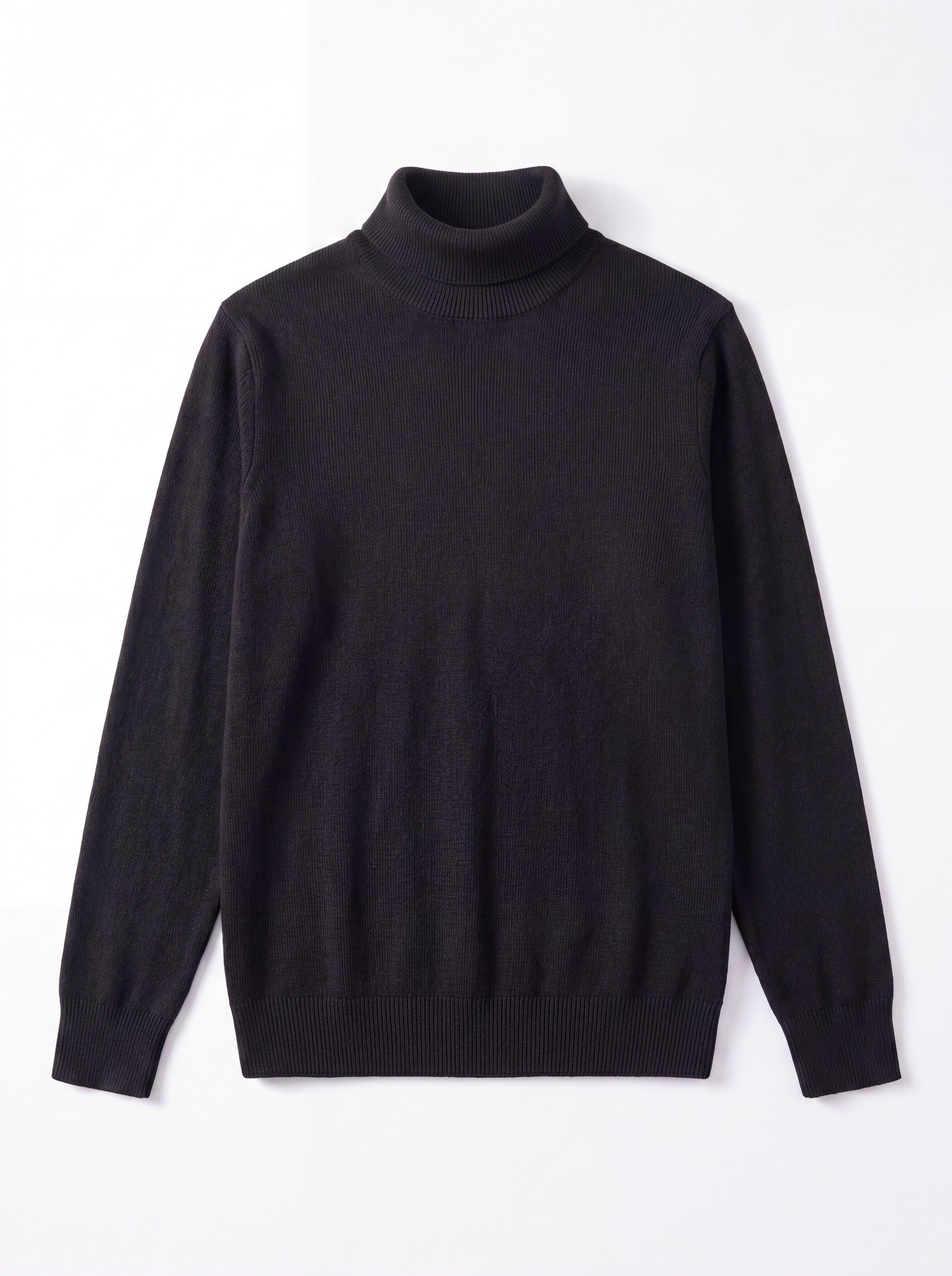 Slim Fit Turtleneck Sweater — Black