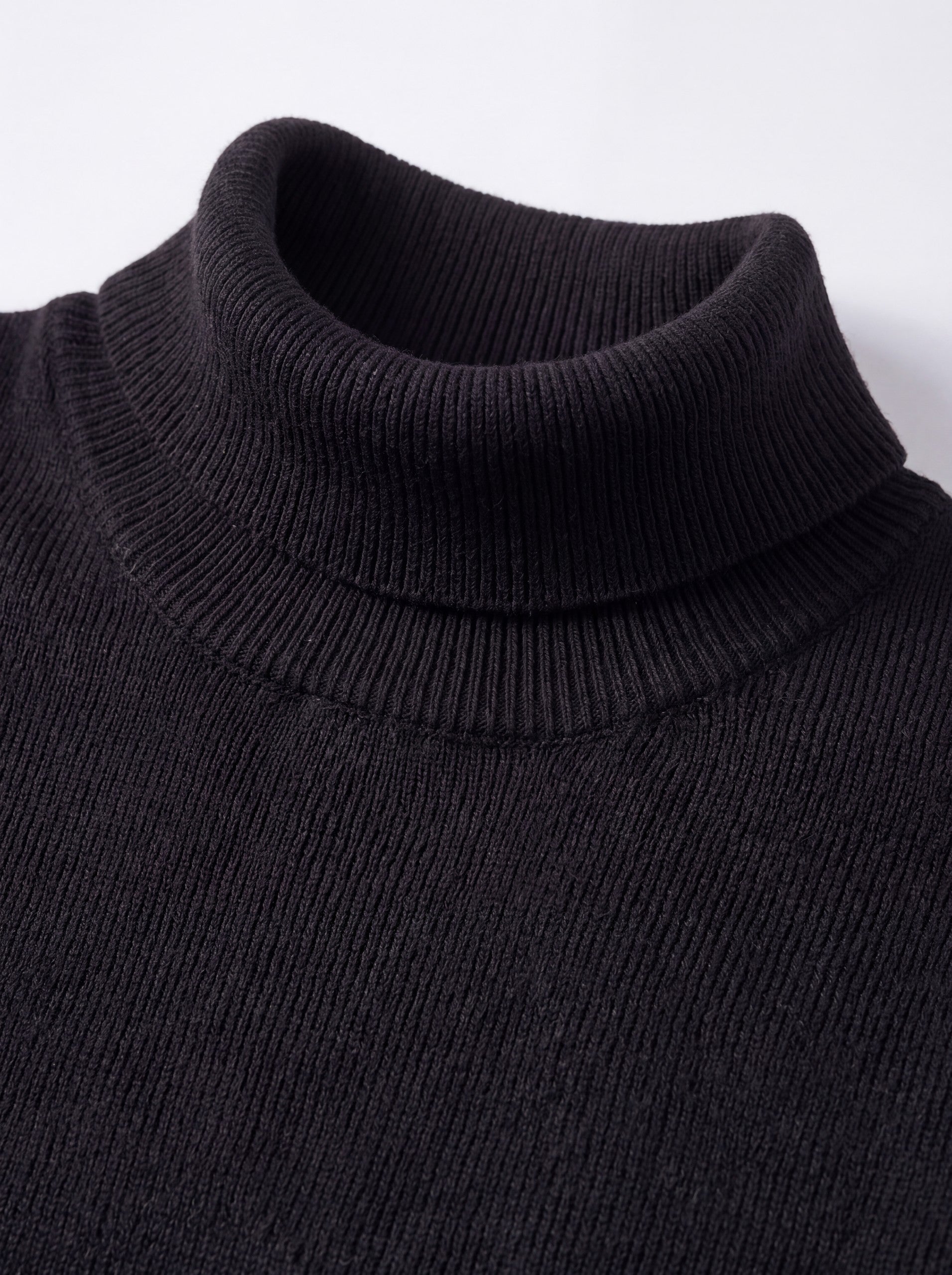 Slim Fit Turtleneck Sweater — Black