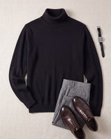 Slim Fit Turtleneck Sweater — Black