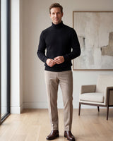 Slim Fit Turtleneck Sweater — Black