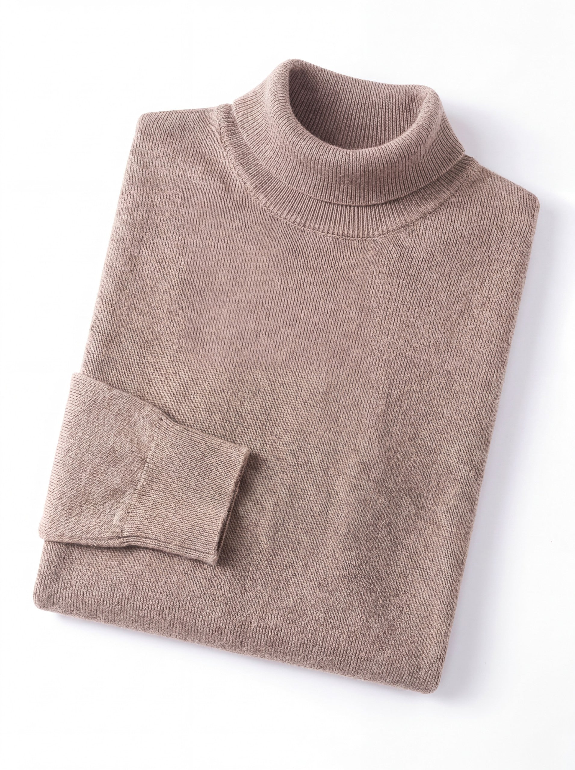 Slim Fit Turtleneck Sweater — Brown