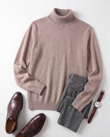 Slim Fit Turtleneck Sweater — Brown