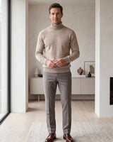 Slim Fit Turtleneck Sweater — Brown