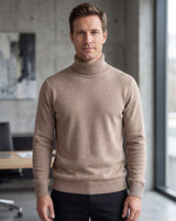 Slim Fit Turtleneck Sweater — Brown